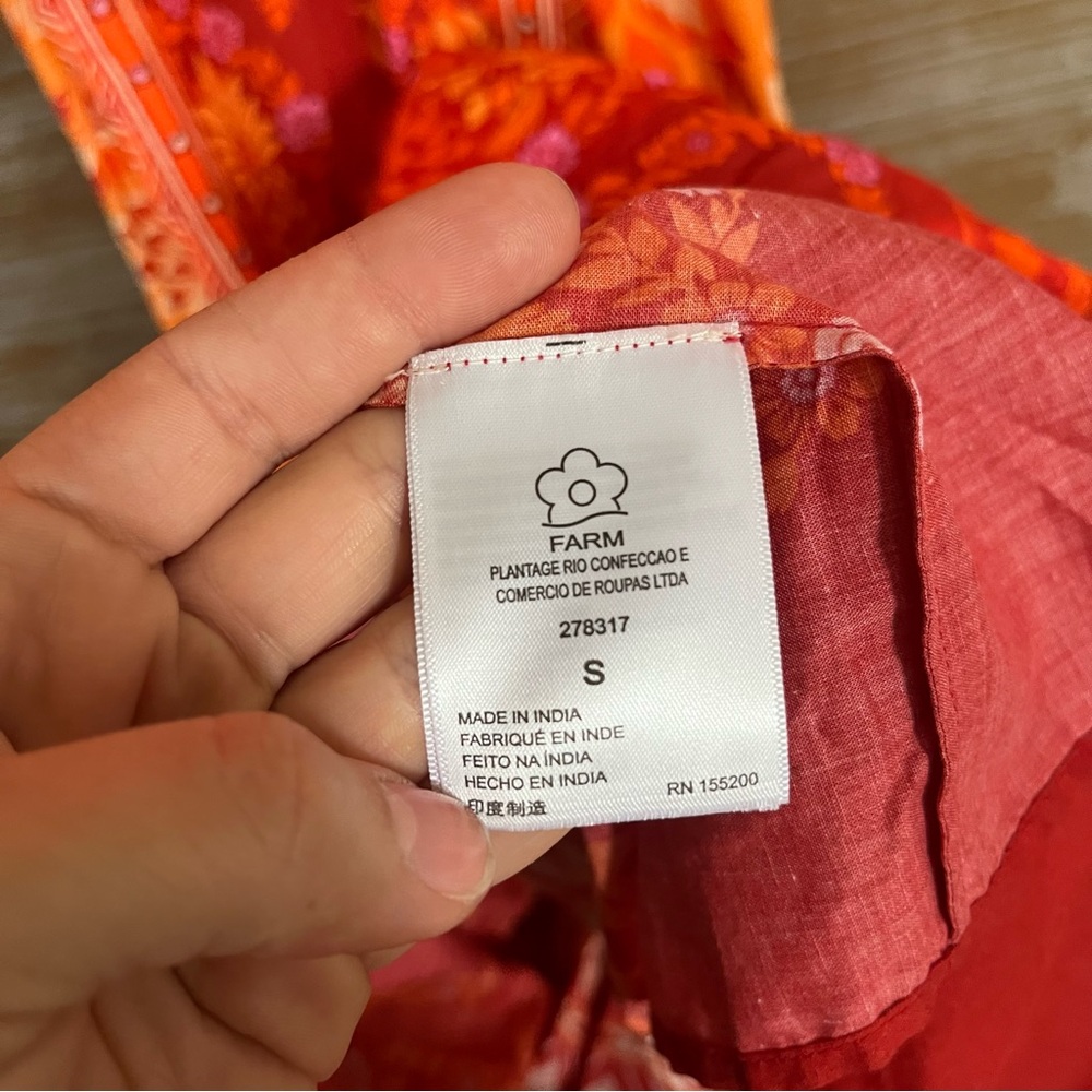 Farm  Rio Anthropologie Printed Cut Out Tiered Hem Dress Boho Western Womens S - Picture 8 of 9